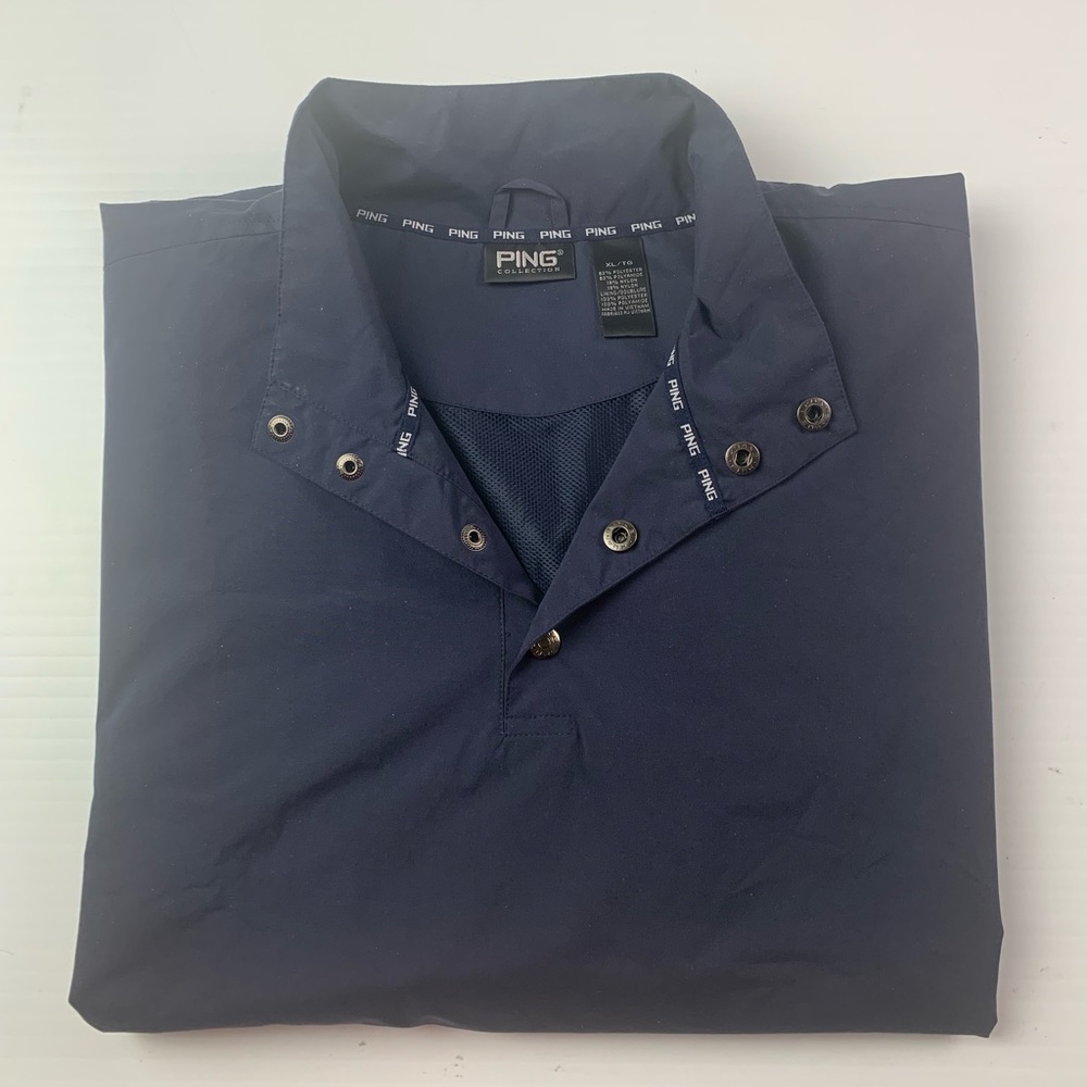 PING Mens Short Sleeve Golf Windbreaker Size XL Navy